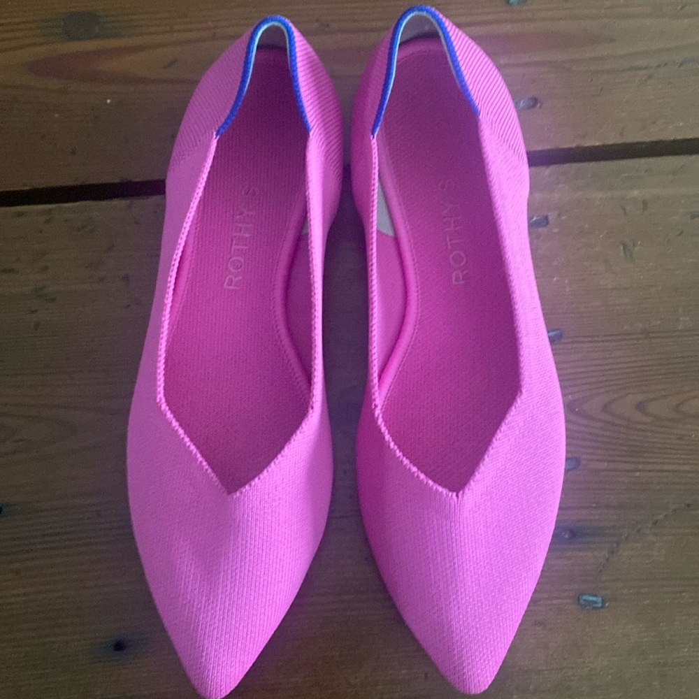 Rothy's The Point Petal Pink Flats Ballet Shoes Women's Casual Size 8.5 worn 2x